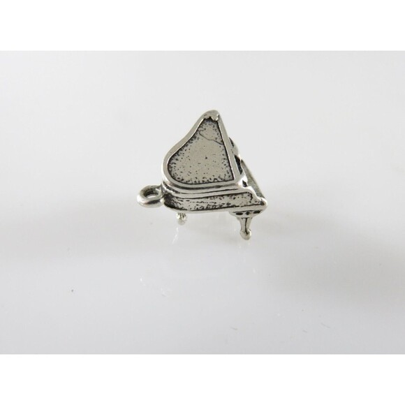 Vintage 3D Sterling Silver Baby Grand Piano Charm Pendant - Picture 3 of 5